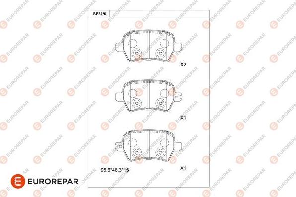 EUROREPAR 1681220180 - Гальмівні колодки, дискові гальма autocars.com.ua