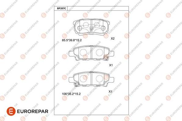 EUROREPAR 1681220880 - Гальмівні колодки, дискові гальма autocars.com.ua