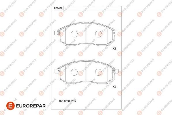 EUROREPAR 1681221680 - Тормозные колодки, дисковые, комплект autodnr.net