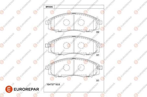 EUROREPAR 1681222080 - Тормозные колодки, дисковые, комплект avtokuzovplus.com.ua