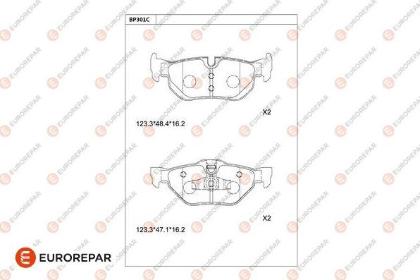 EUROREPAR 1681222180 - Тормозные колодки, дисковые, комплект autodnr.net