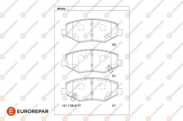 EUROREPAR 1681222480 - Гальмівні колодки, дискові гальма autocars.com.ua