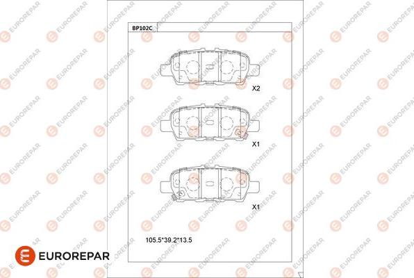 EUROREPAR 1681223380 - Тормозные колодки, дисковые, комплект autodnr.net