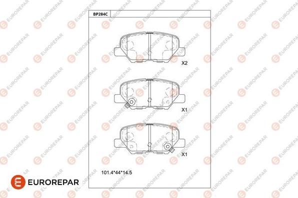 EUROREPAR 1681223480 - Гальмівні колодки, дискові гальма autocars.com.ua