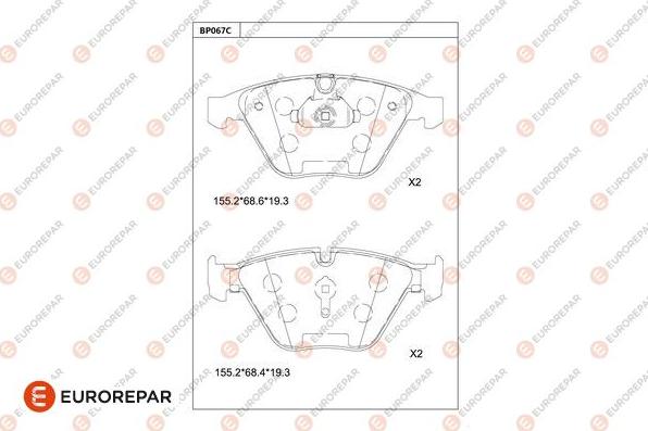 EUROREPAR 1681224080 - Тормозные колодки, дисковые, комплект autodnr.net