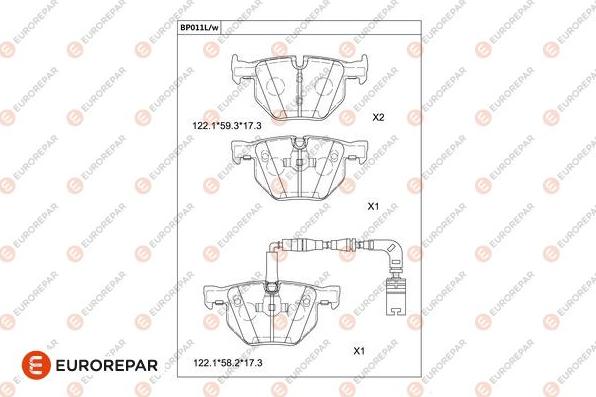 EUROREPAR 1681224280 - Тормозные колодки, дисковые, комплект autodnr.net