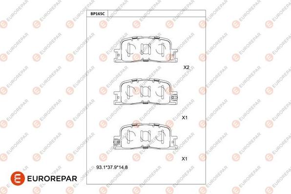 EUROREPAR 1681224580 - Гальмівні колодки, дискові гальма autocars.com.ua