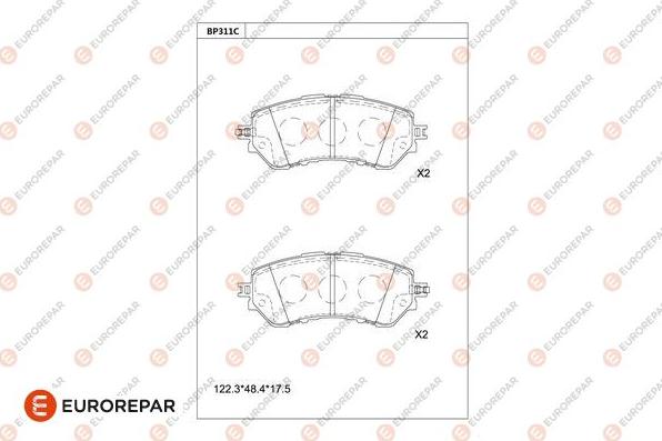 EUROREPAR 1681224680 - Тормозные колодки, дисковые, комплект autodnr.net