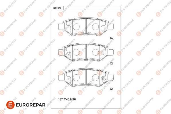 EUROREPAR 1681224880 - Тормозные колодки, дисковые, комплект autodnr.net