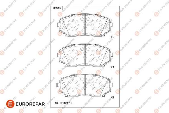 EUROREPAR 1681225280 - Тормозные колодки, дисковые, комплект autodnr.net