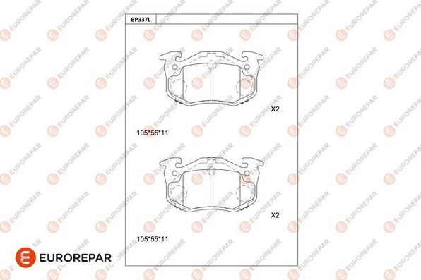 EUROREPAR 1681225480 - Тормозные колодки, дисковые, комплект autodnr.net