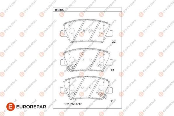 EUROREPAR 1681225780 - Тормозные колодки, дисковые, комплект autodnr.net