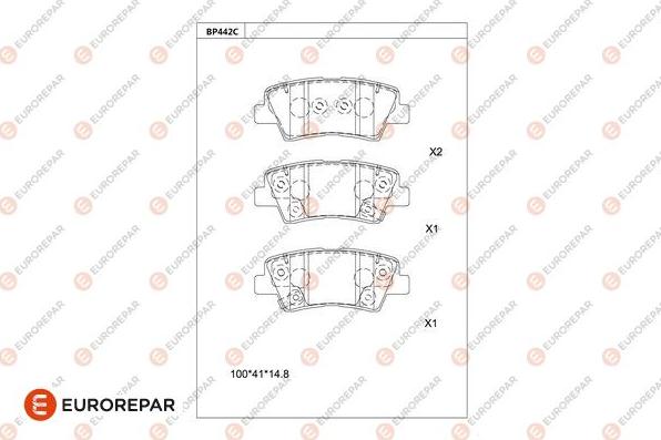 EUROREPAR 1681227280 - Гальмівні колодки, дискові гальма autocars.com.ua