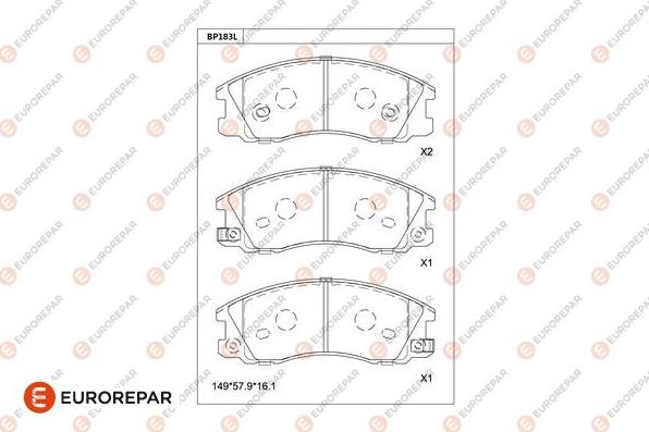 EUROREPAR 1681227980 - Тормозные колодки, дисковые, комплект autodnr.net