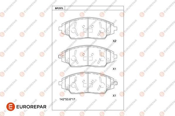 EUROREPAR 1681228080 - Гальмівні колодки, дискові гальма autocars.com.ua