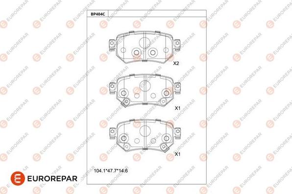 EUROREPAR 1681228480 - Тормозные колодки, дисковые, комплект autodnr.net