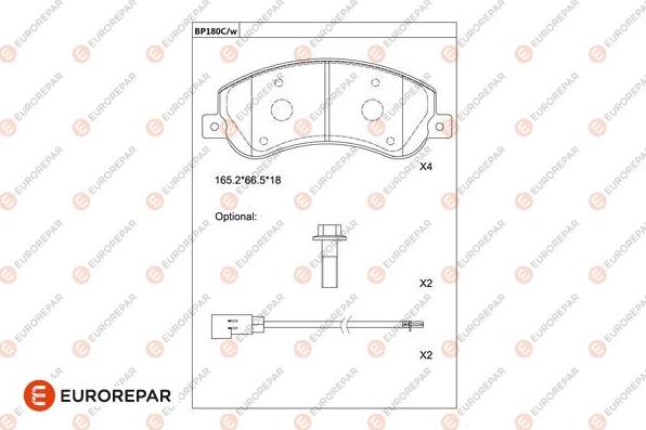 EUROREPAR 1681229180 - Тормозные колодки, дисковые, комплект autodnr.net