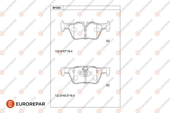 EUROREPAR 1681229680 - Тормозные колодки, дисковые, комплект avtokuzovplus.com.ua