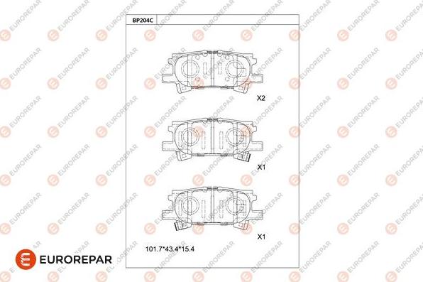 EUROREPAR 1681229780 - Тормозные колодки, дисковые, комплект autodnr.net