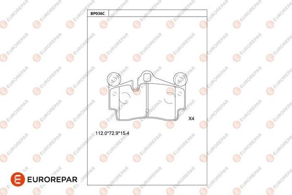 EUROREPAR 1681230980 - Тормозные колодки, дисковые, комплект autodnr.net