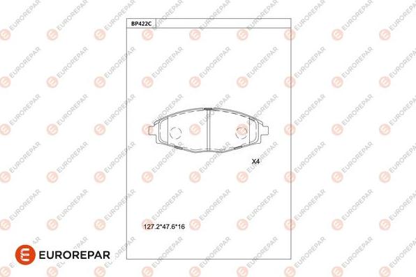 EUROREPAR 1681231580 - Тормозные колодки, дисковые, комплект autodnr.net