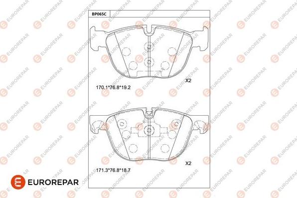 EUROREPAR 1681232180 - Тормозные колодки, дисковые, комплект avtokuzovplus.com.ua