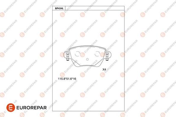 EUROREPAR 1681232480 - Тормозные колодки, дисковые, комплект autodnr.net