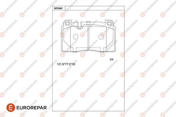 EUROREPAR 1681233680 - Тормозные колодки, дисковые, комплект autodnr.net