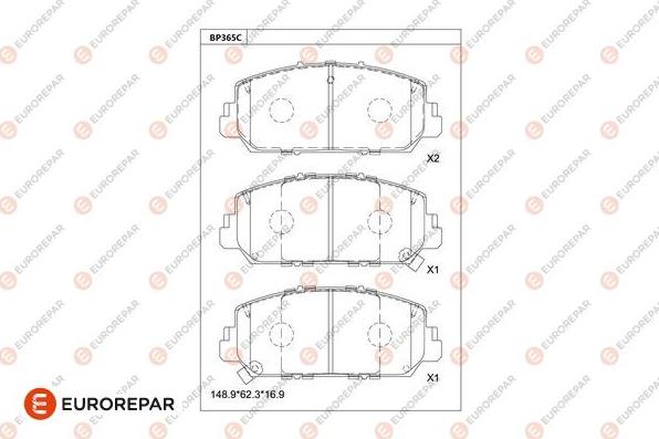 EUROREPAR 1681234280 - Гальмівні колодки, дискові гальма autocars.com.ua