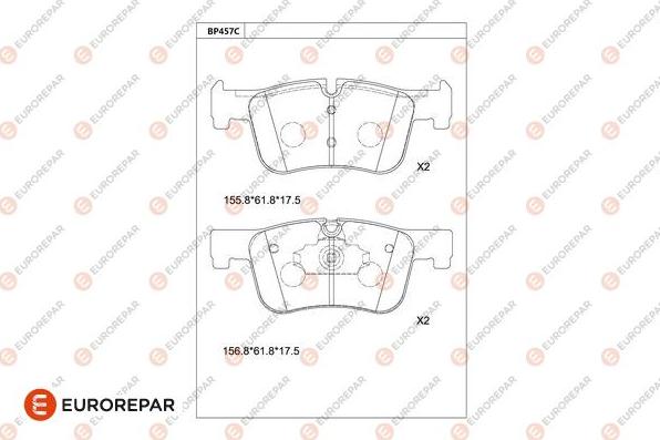 EUROREPAR 1681234580 - Гальмівні колодки, дискові гальма autocars.com.ua