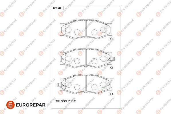 EUROREPAR 1681234980 - Тормозные колодки, дисковые, комплект avtokuzovplus.com.ua