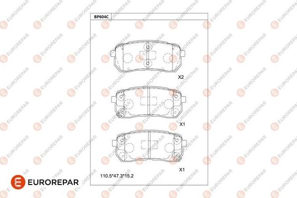 EUROREPAR 1681236180 - Тормозные колодки, дисковые, комплект autodnr.net