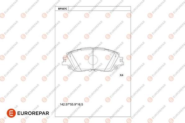 EUROREPAR 1681236280 - Тормозные колодки, дисковые, комплект autodnr.net