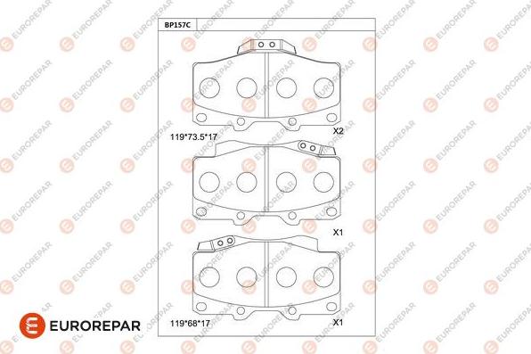 EUROREPAR 1681236780 - Тормозные колодки, дисковые, комплект autodnr.net