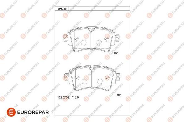 EUROREPAR 1681237080 - Тормозные колодки, дисковые, комплект avtokuzovplus.com.ua