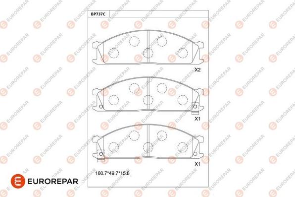 EUROREPAR 1681237180 - Тормозные колодки, дисковые, комплект autodnr.net