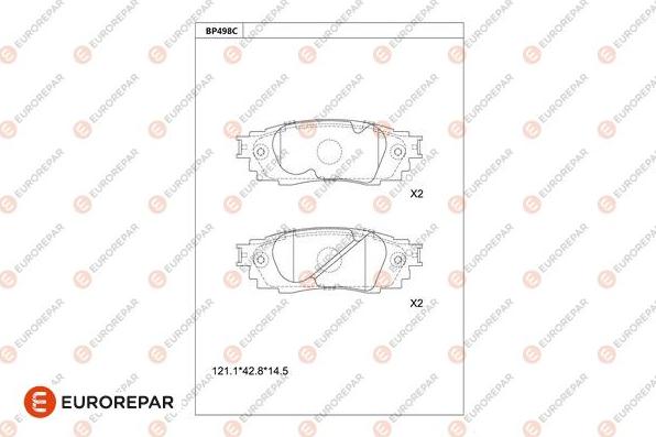 EUROREPAR 1681238880 - Тормозные колодки, дисковые, комплект autodnr.net