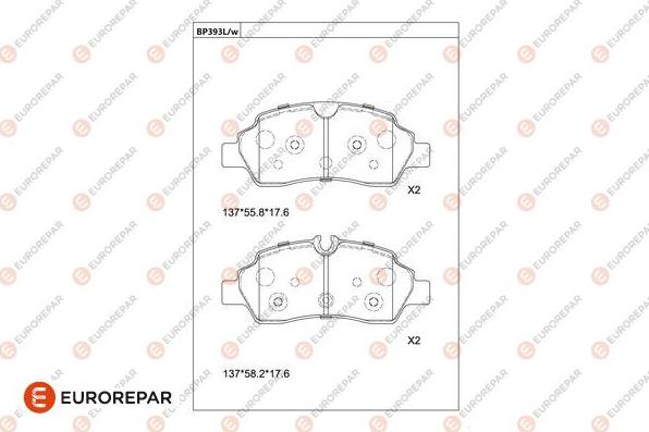 EUROREPAR 1681239680 - Тормозные колодки, дисковые, комплект autodnr.net