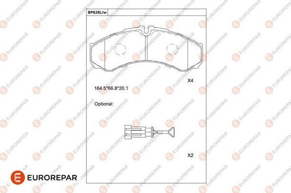 EUROREPAR 1681242080 - Тормозные колодки, дисковые, комплект autodnr.net