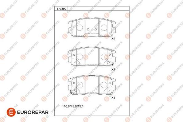 EUROREPAR 1681242280 - Тормозные колодки, дисковые, комплект autodnr.net