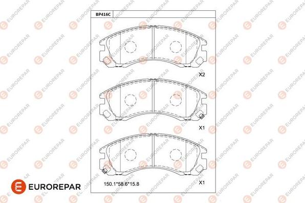 EUROREPAR 1681242980 - Тормозные колодки, дисковые, комплект autodnr.net