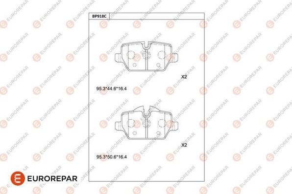 EUROREPAR 1681243780 - Тормозные колодки, дисковые, комплект avtokuzovplus.com.ua