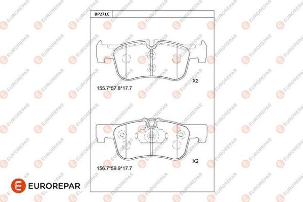 EUROREPAR 1681243880 - Гальмівні колодки, дискові гальма autocars.com.ua