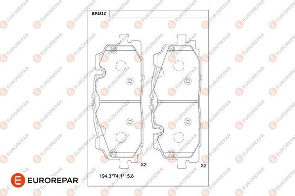 EUROREPAR 1681244280 - Тормозные колодки, дисковые, комплект autodnr.net