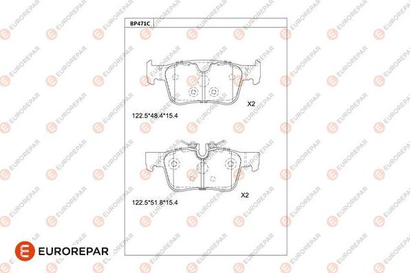 EUROREPAR 1681244680 - Тормозные колодки, дисковые, комплект avtokuzovplus.com.ua