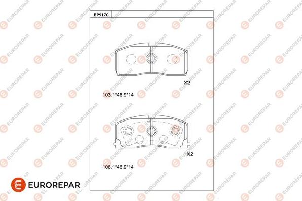 EUROREPAR 1681244880 - Тормозные колодки, дисковые, комплект autodnr.net