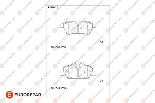 EUROREPAR 1681245780 - Тормозные колодки, дисковые, комплект avtokuzovplus.com.ua