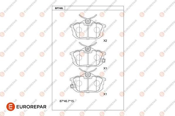 EUROREPAR 1681248480 - Тормозные колодки, дисковые, комплект autodnr.net