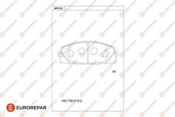 EUROREPAR 1681248880 - Гальмівні колодки, дискові гальма autocars.com.ua