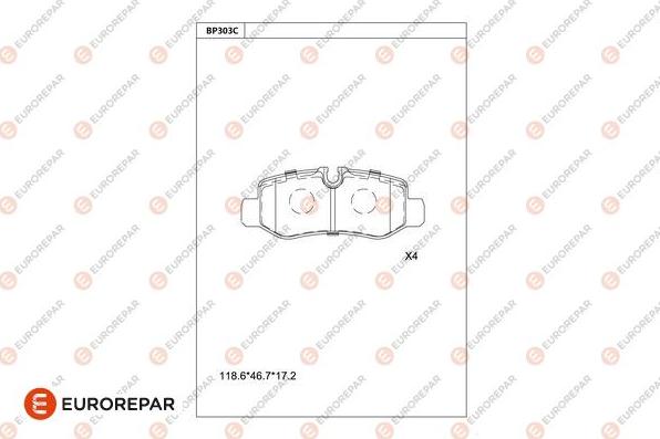 EUROREPAR 1681249480 - Тормозные колодки, дисковые, комплект avtokuzovplus.com.ua